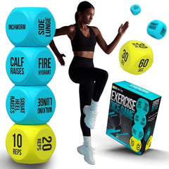 Skywin TidyFriend blue dice, compact, ideal for at-home workouts and warm-ups.