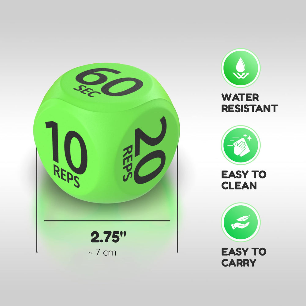 Skywin TidyFriend foam-filled dice with durable vinyl cover for heavy use.