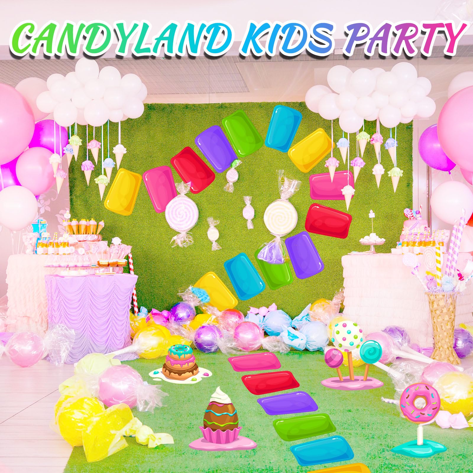 Skyygemm 7.8-inch by 11.8-inch floor sticker with bold candy motif.
