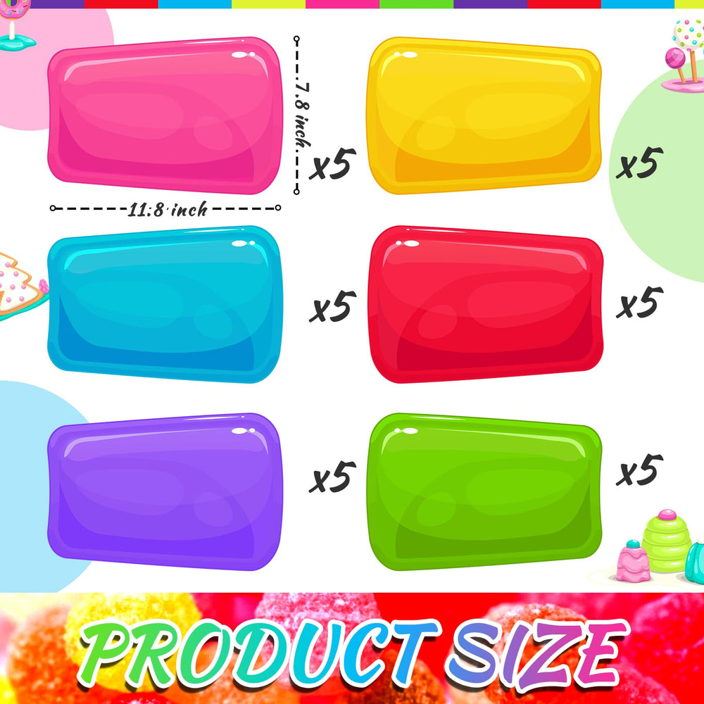 Skyygemm colorful candy-theme floor decals in six bright colors.