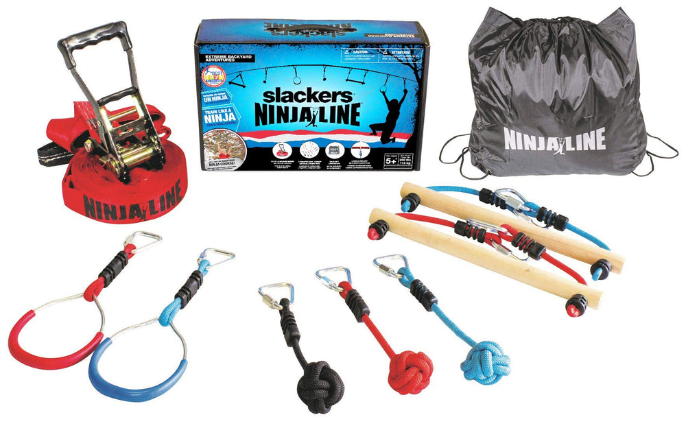 Slackers NinjaLine 36' Intro Kit ropes knots improve grip and coordination.