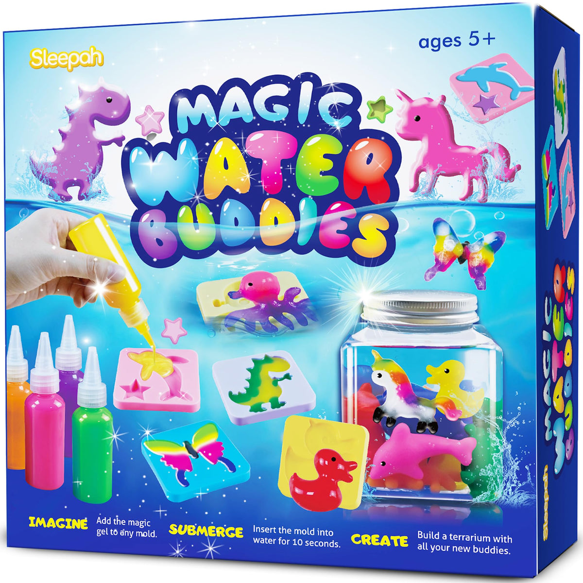 Sleepah Aqua Fairy Water Kit color gels for bright, creative squishies.