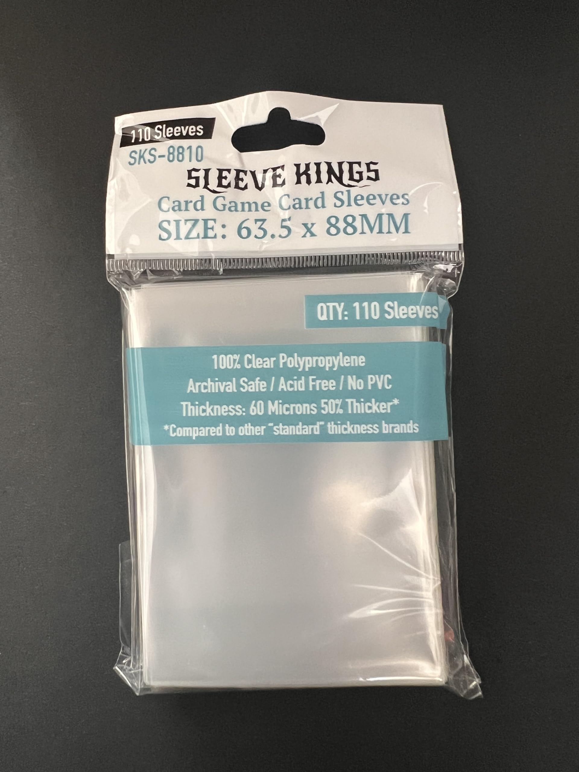 Sleeve Kings 63.5x88mm sleeves help organize decks for easy sorting.