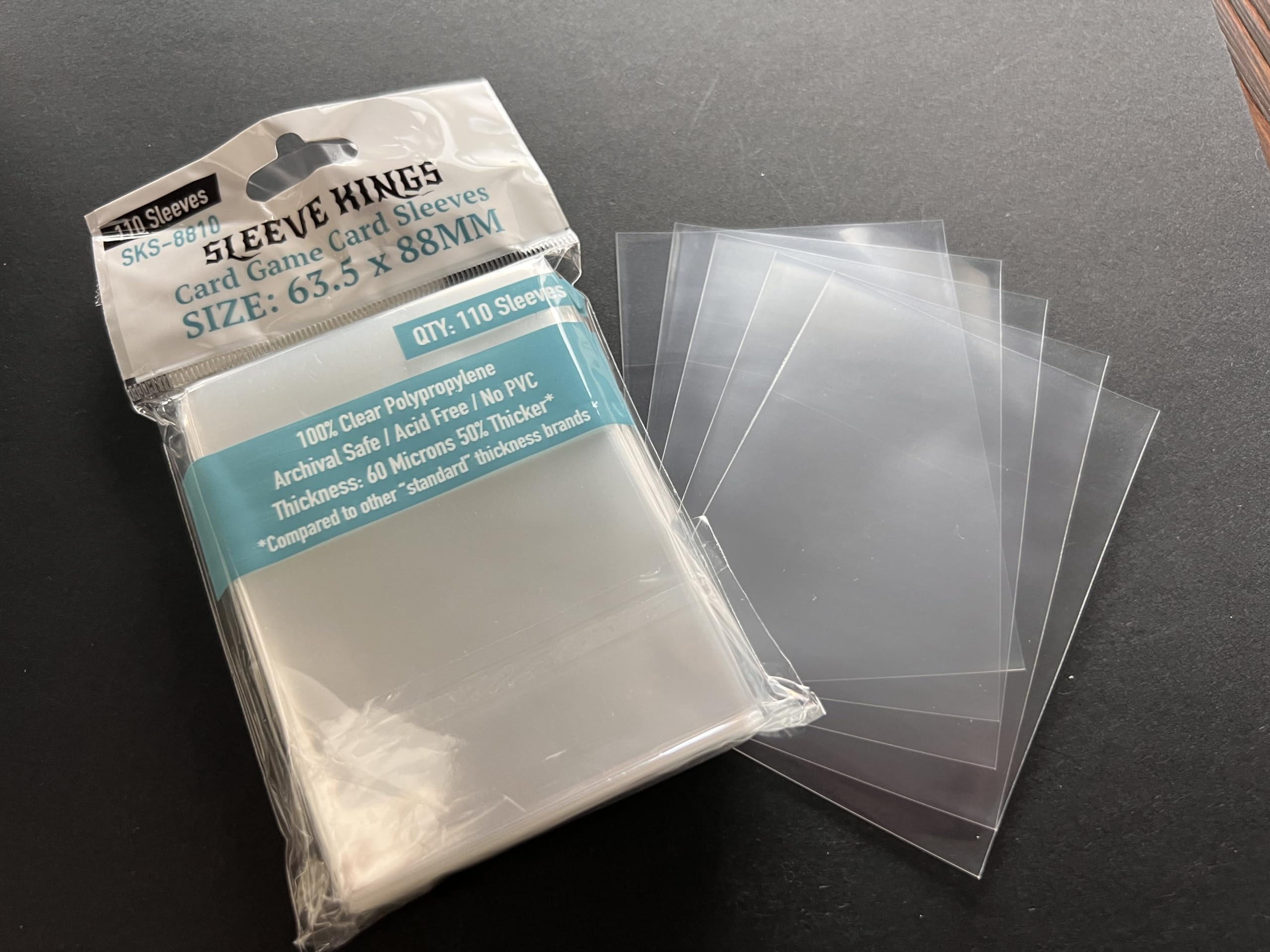 Sleeve Kings 63.5x88mm sleeves suit TCGs and board games for reliable protection.
