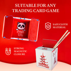 Durable vegan leather meets practical deck storage for tournaments.