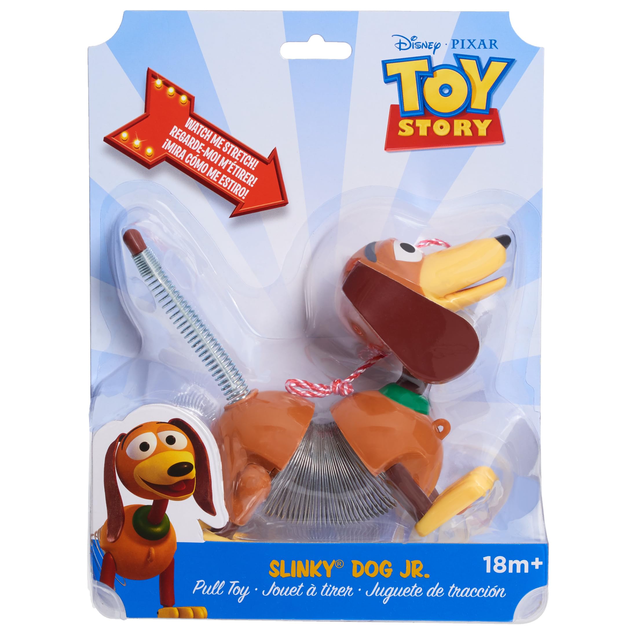 Slinky Dog Jr green collar accent enhances Toy Story look.