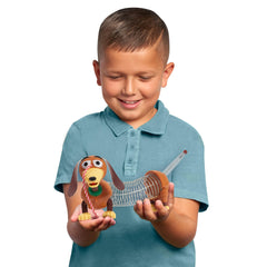 Slinky Dog Jr leash-pull action encourages active, on-the-go play.