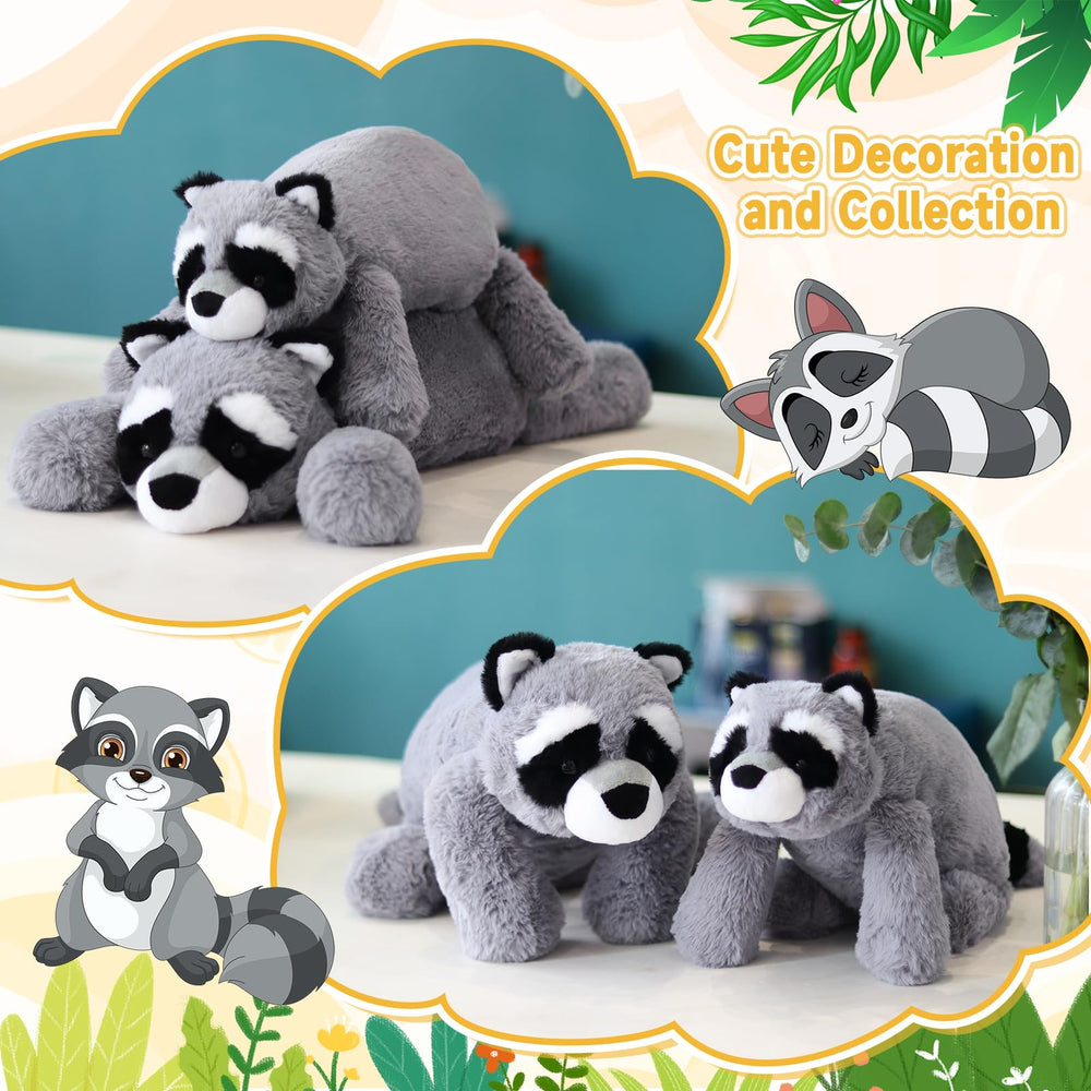Slojkardon Raccoon Plush with realistic eyes and panda-like fur.