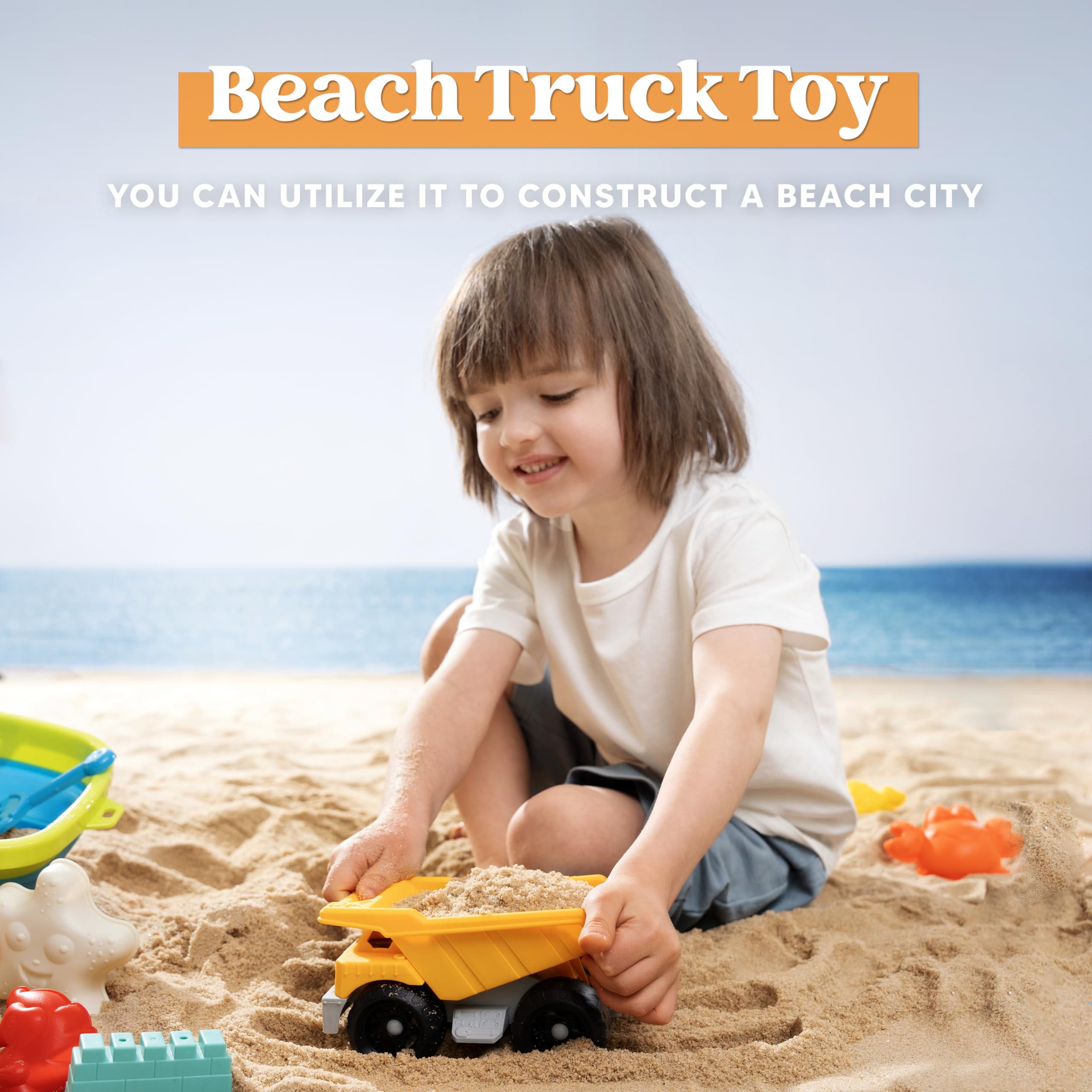 Sloosh sand molds create castle shapes for creative sand sculpture.