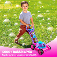 Sloosh Bubble Lawn Mower pink battery access for powered bubbles