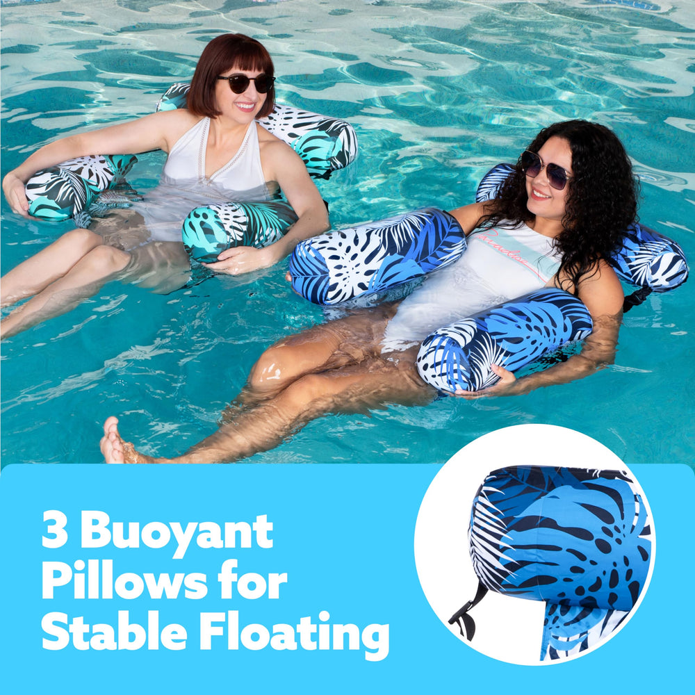 Sloosh easy-to-use pool chair ready to inflate and enjoy