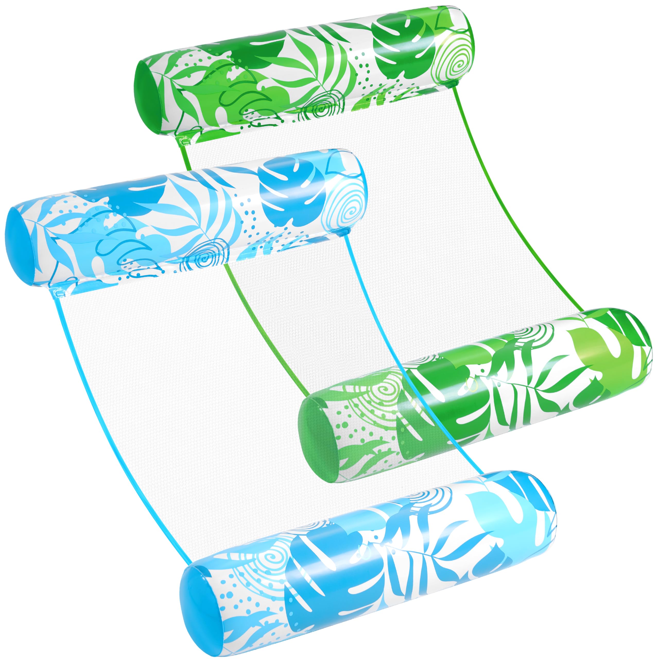 Sloosh tropical leaves hammock pool float blue-green for relaxed lounging
