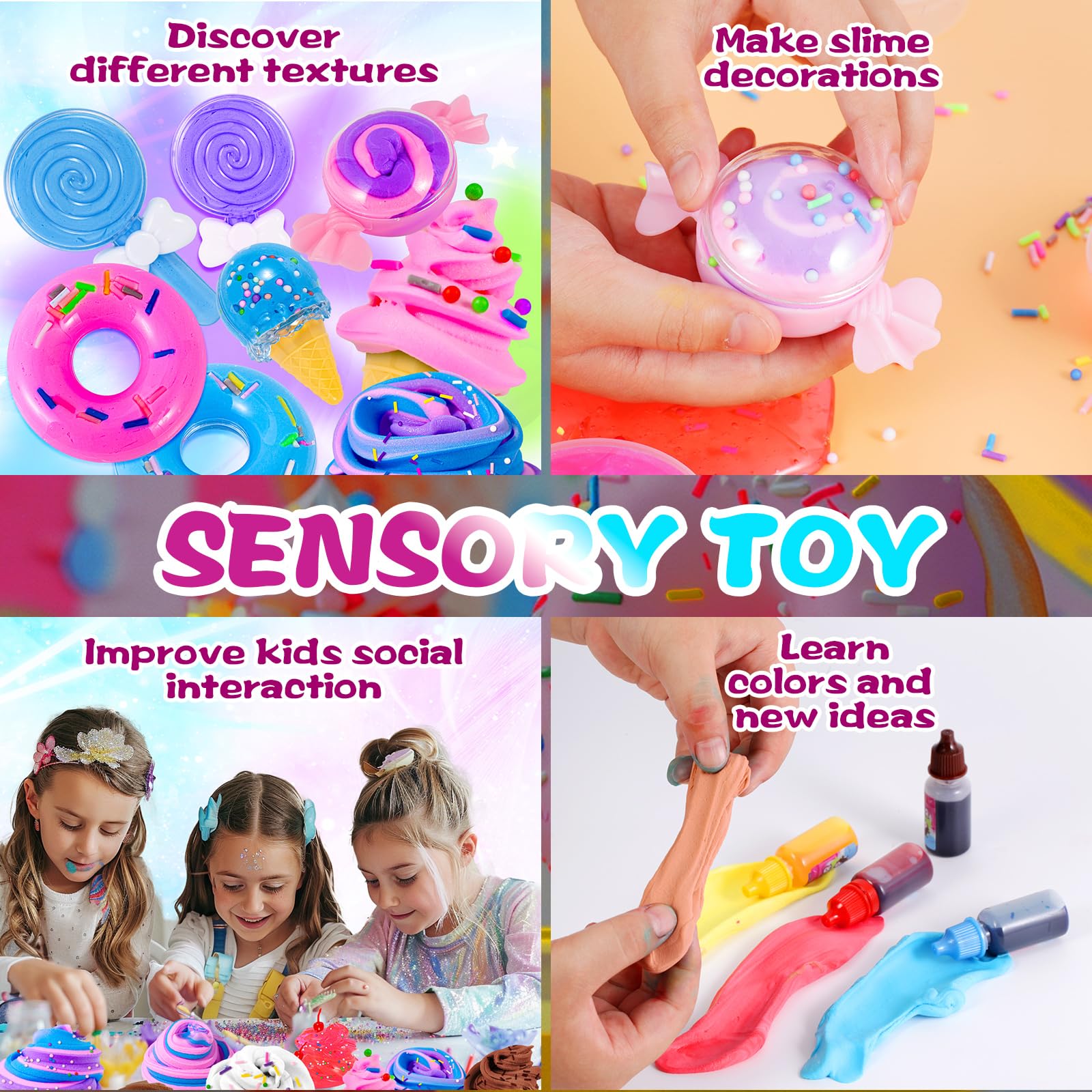 Sloueasy Mini Party Slime Kit butter slime for silky textures and satisfying stretch