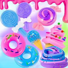 Sloueasy Mini Party Slime Kit color palette sparks creative mixing and vibrant textures
