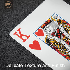 SLOWPLAY durable and flexible PVC cards resist wear during long games.