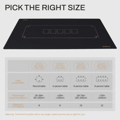 Slowplay Godel mat with anti-slip underside keeps the mat in place on slick tables.