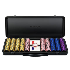 Slowplay Nash 14g clay poker chip set in black gold edition case for premium portability.