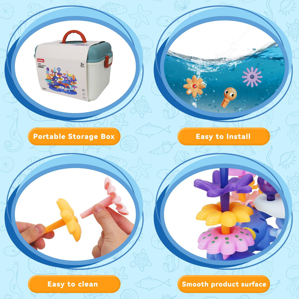 SLTBEH Coral Garden blue bases provide stable, engaging builds for kids