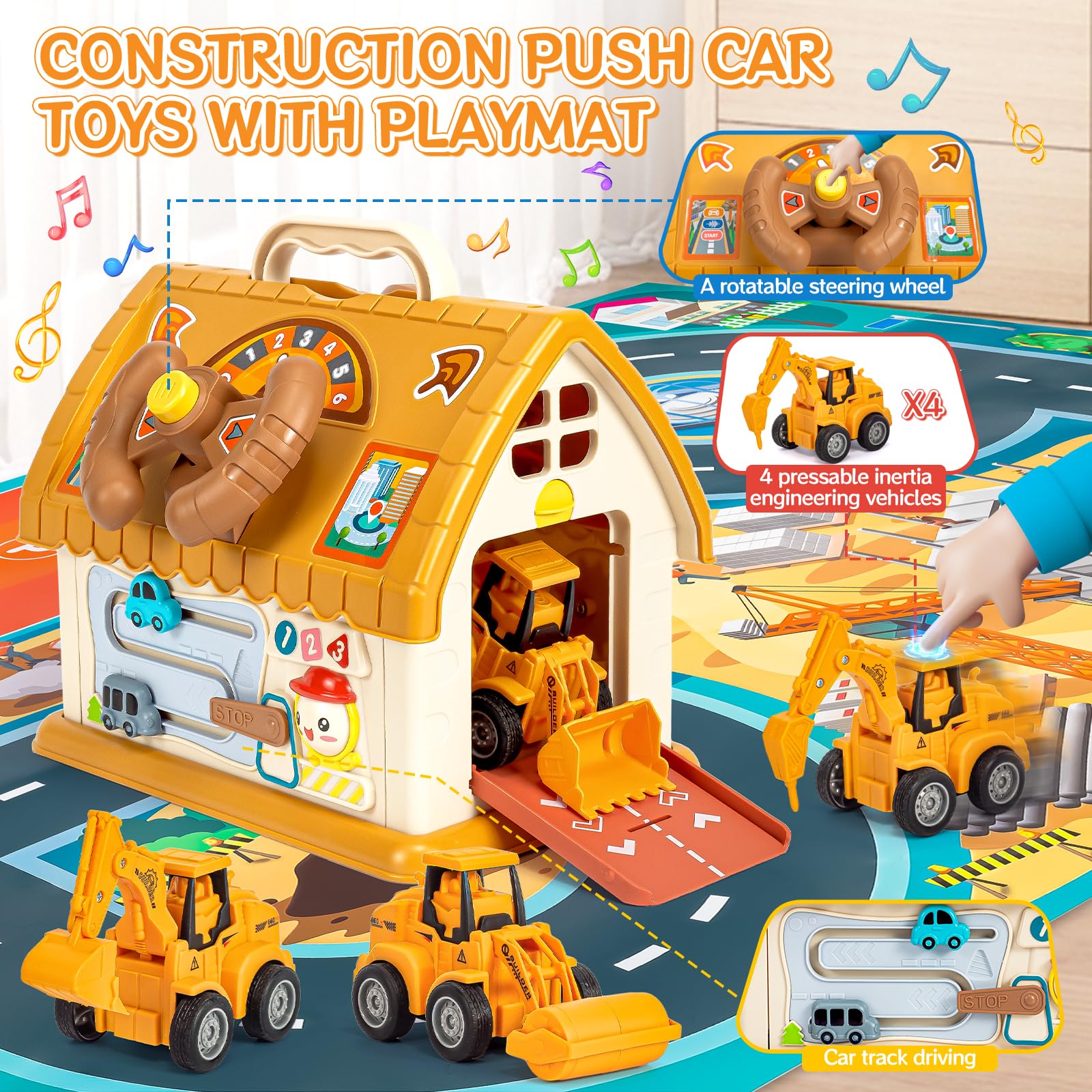 SLTBEH pull-back bulldozer car delivers kinetic fun on the floor.