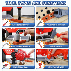 SLTBEH Toddler Tool Bench with large storage area underneath, keeps parts organized.