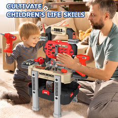 SLTBEH Red vest and tools add realism to pretend play sessions.