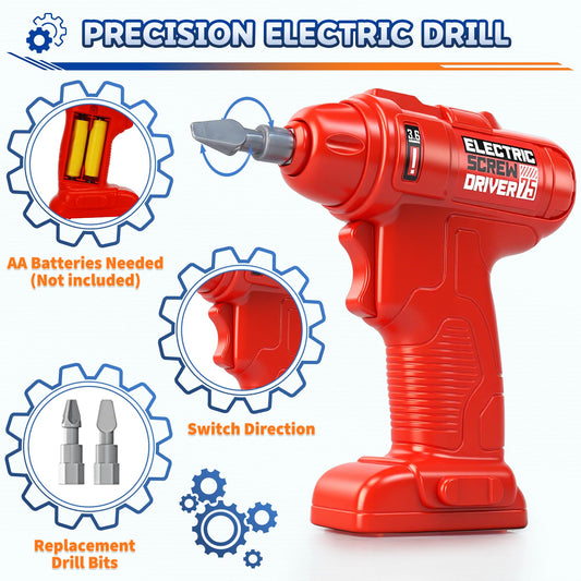 SLTBEH toy drill and reflective vest boost realistic pretend play