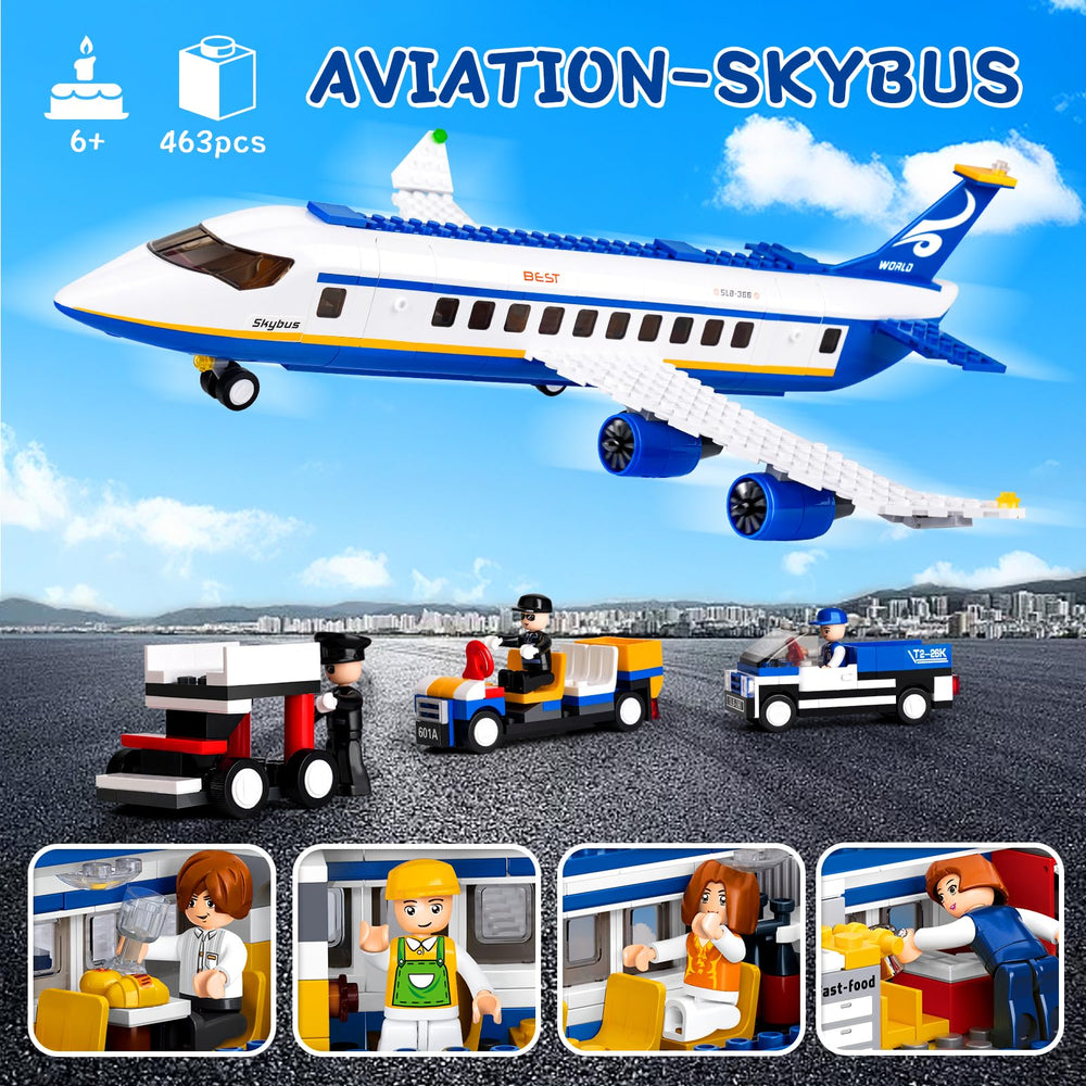 Sluban City minifigures including captain, attendants, and crew for diverse role-play