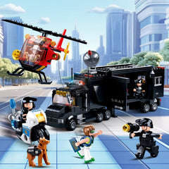 Sluban City Police Chase set building scene for expandable city adventures