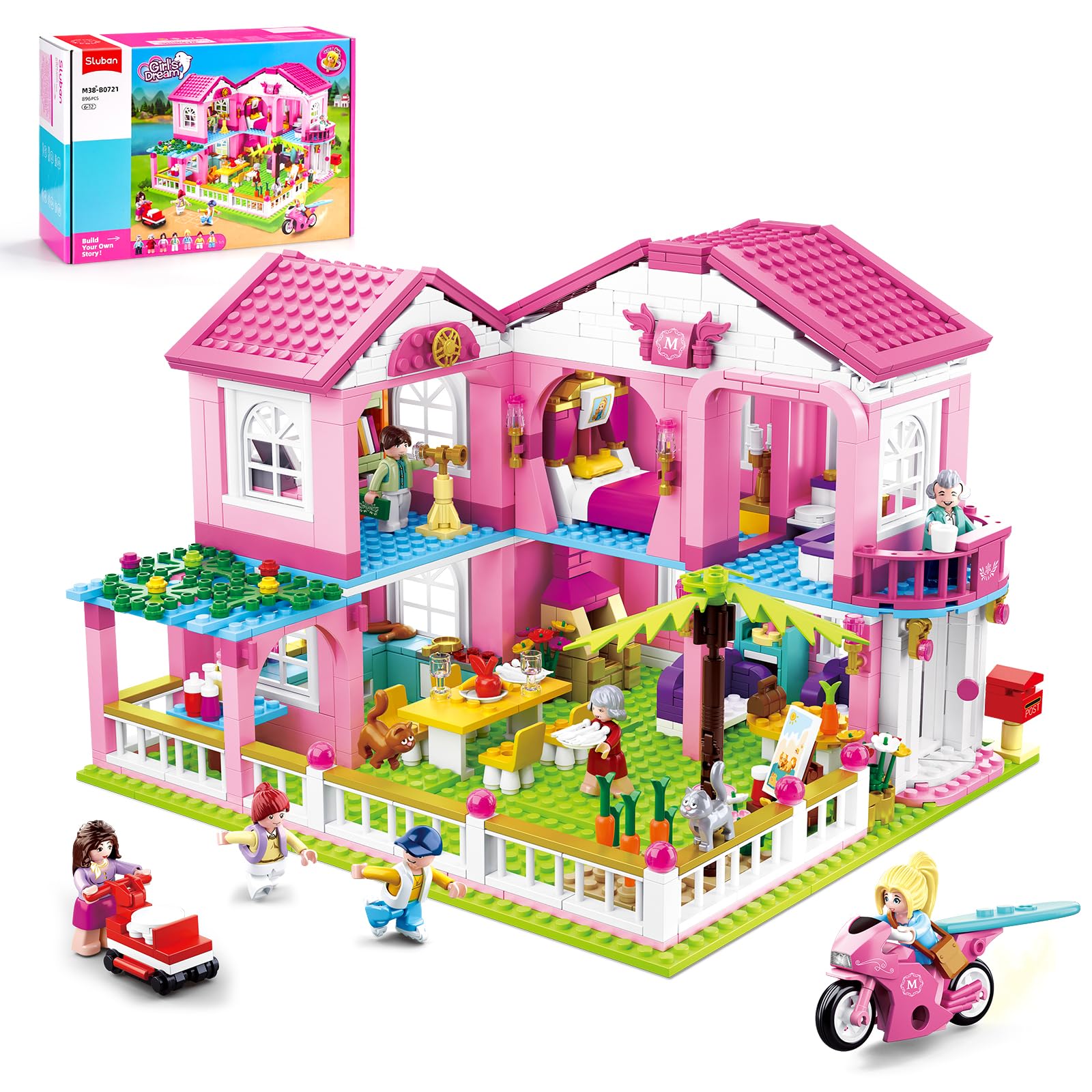Sluban Garden Villa Friends exterior view showing a two-story villa for imaginative play.