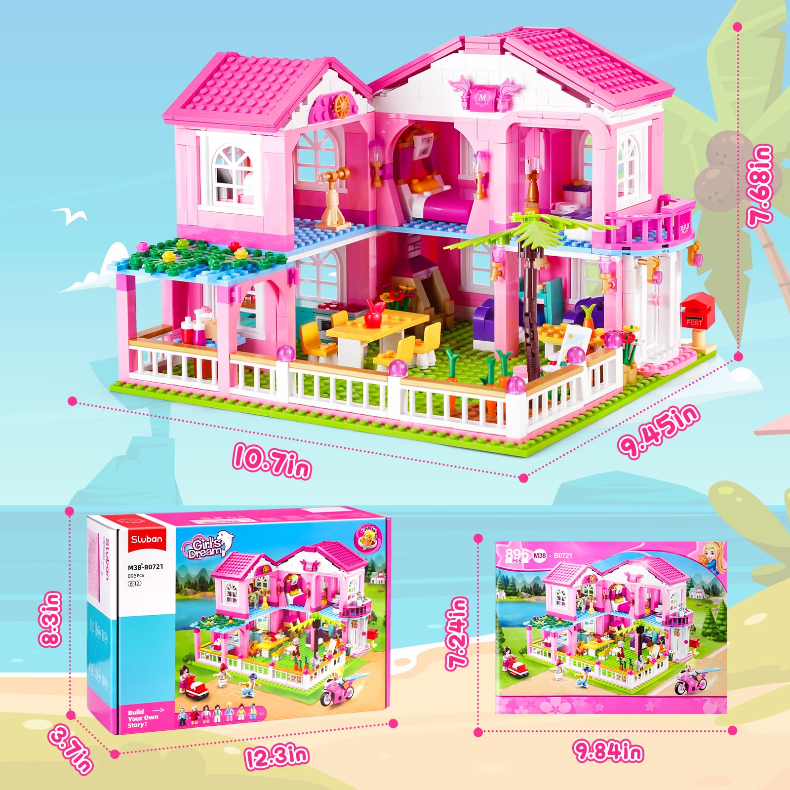 Sluban Garden Villa Friends mini-figures in action for collaborative storytelling.