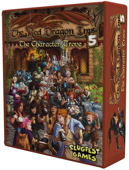 Slugfest Games The Red Dragon Inn 5 box front showing contents for quick setup.