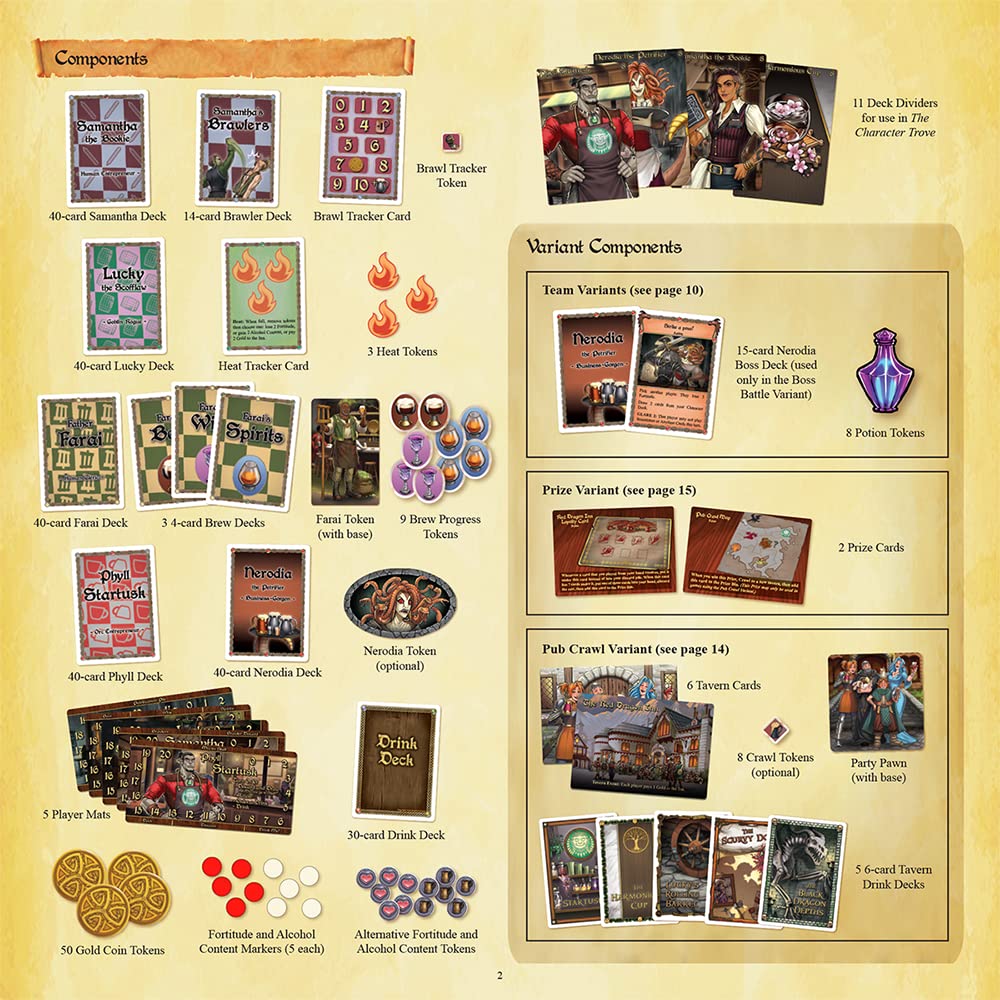 Slugfest Games Red Dragon Inn 8 features five drinking establishments with signature drinks.