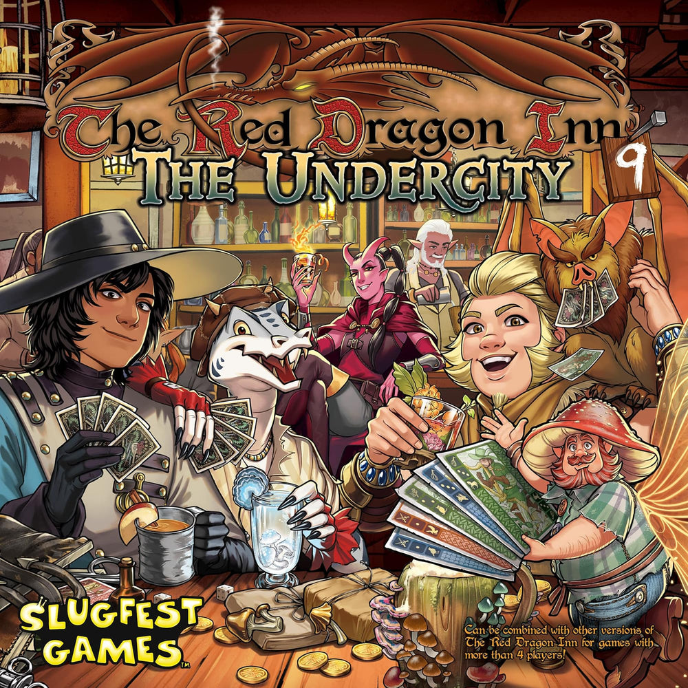 SlugFest Games Red Dragon Inn 9 Undercity standalone box demonstrates expandability for larger groups.