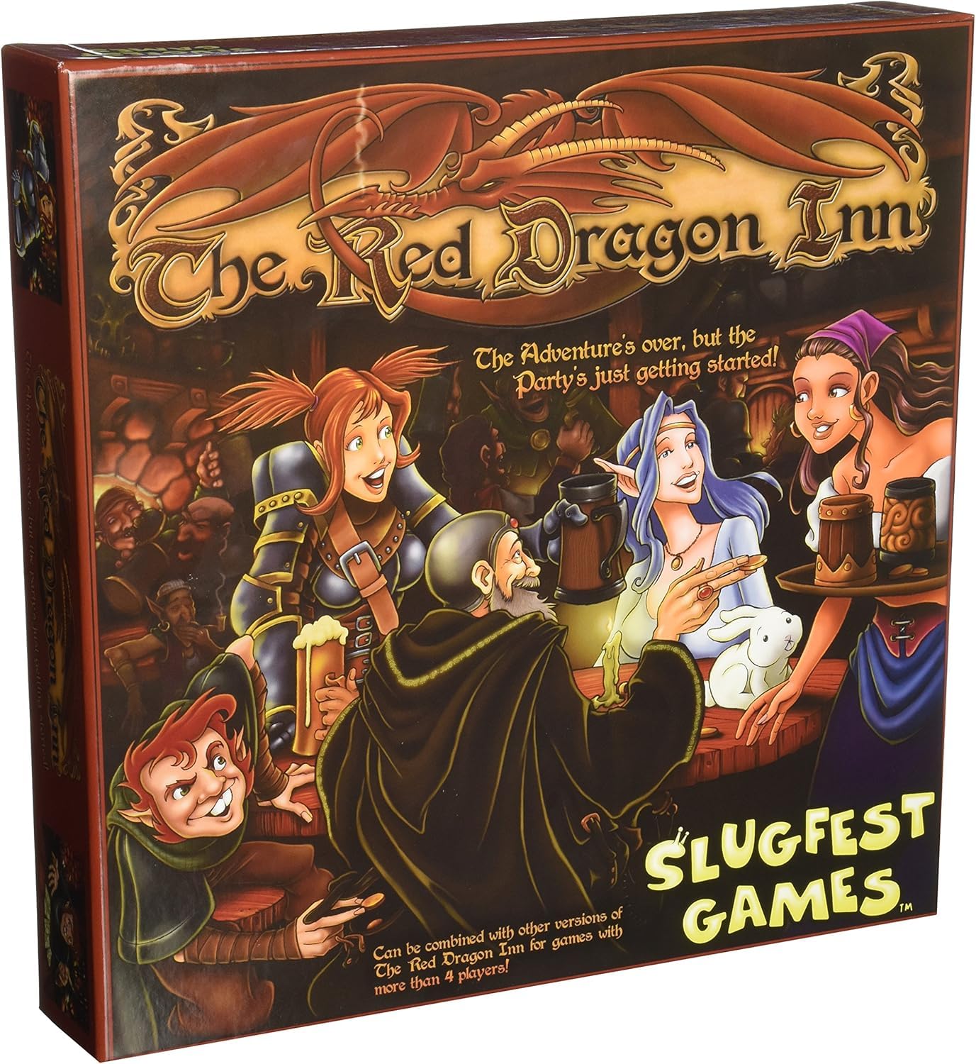 Slugfest Games Red Dragon Inn base game setup scene with cards and tokens