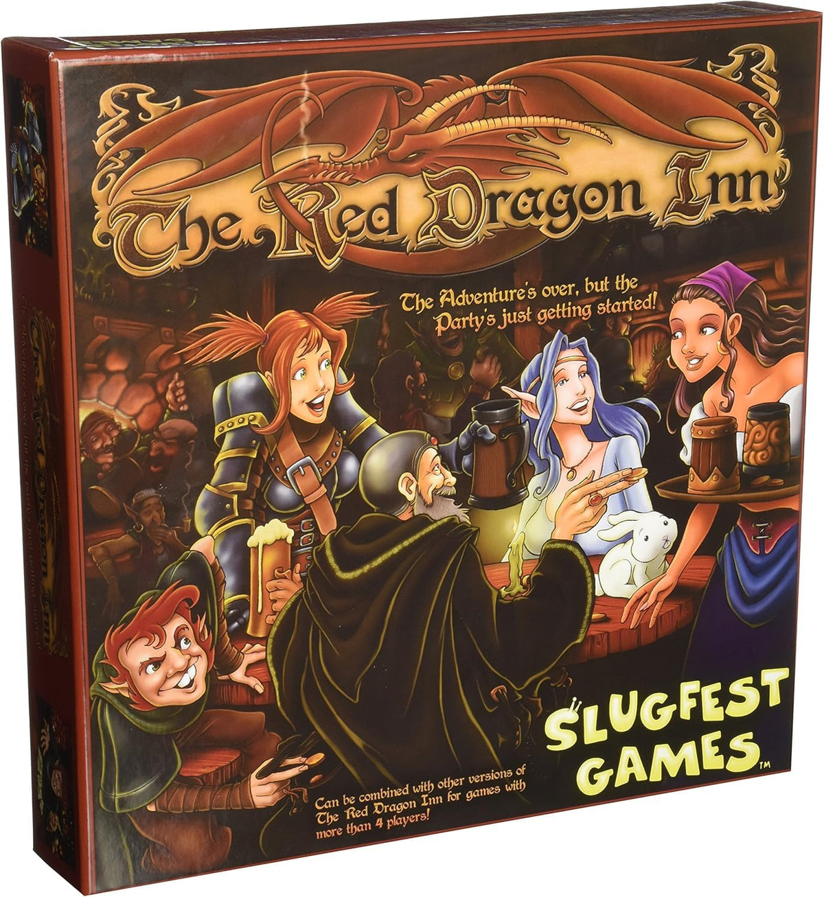 Slugfest Games Red Dragon Inn base game setup scene with cards and tokens