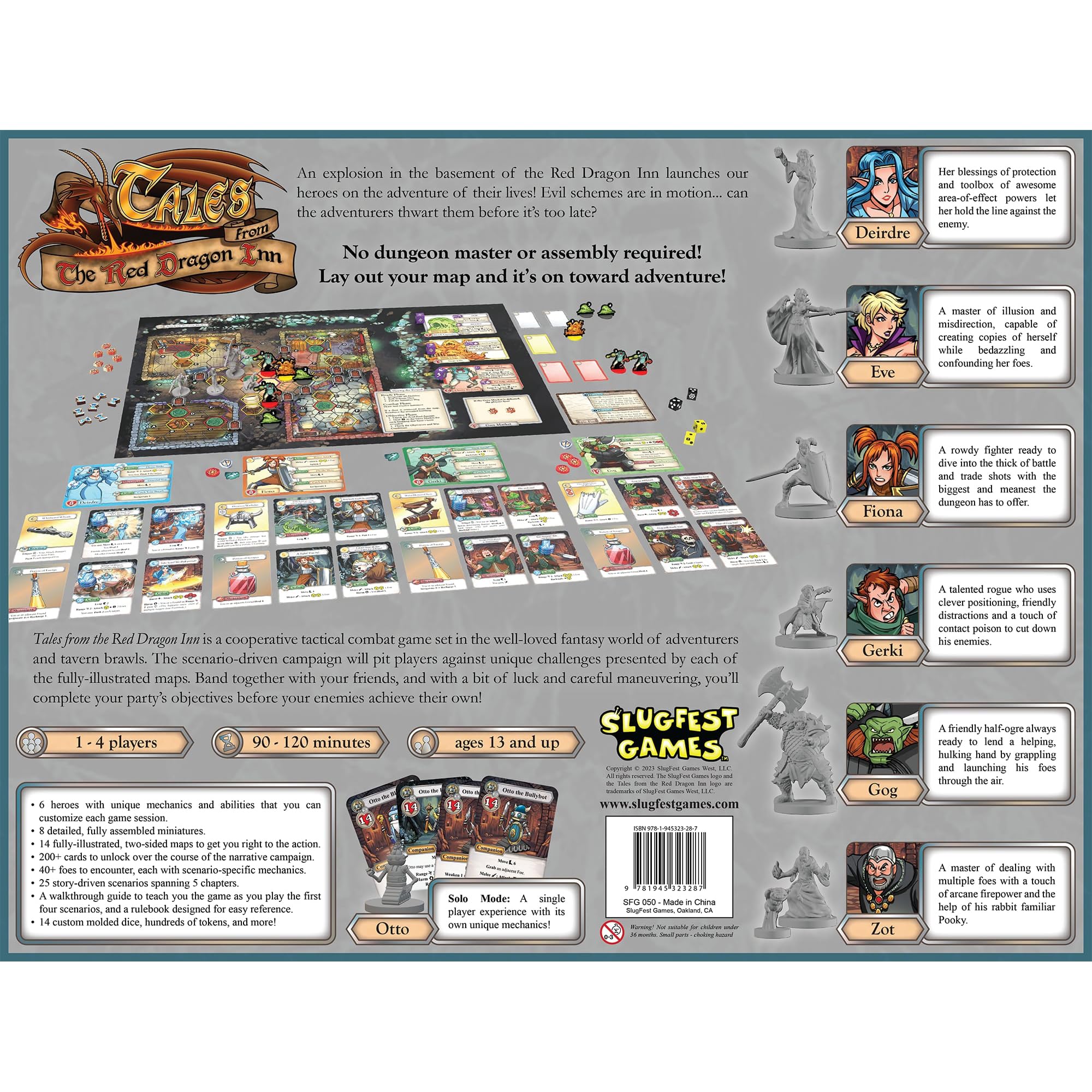 SlugFest Games Tales from the Red Dragon Inn hero board showing unique abilities