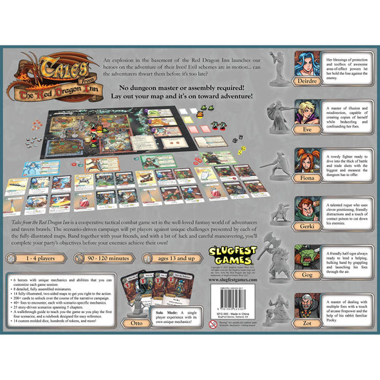 SlugFest Games Tales from the Red Dragon Inn hero board showing unique abilities