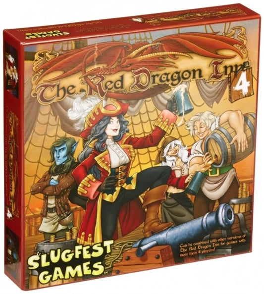 Slugfest Red Dragon Inn 4 front cover showing the adventurous crew for a social game night