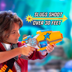 Pull-back priming mechanism to launch each slug precisely