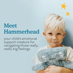 Slumberkins Hammerhead Kin full view, ideal for bedtime bonding and comfort.