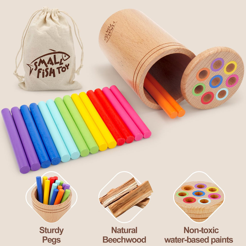 Small Fish Montessori Color Sorting Toy for Toddlers 1–3 | Wooden Lear ...