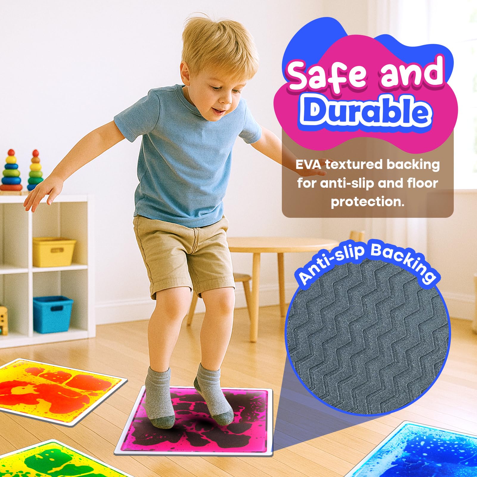 Small Fish colorful sensory mats for kids playing hopscotch and balance.