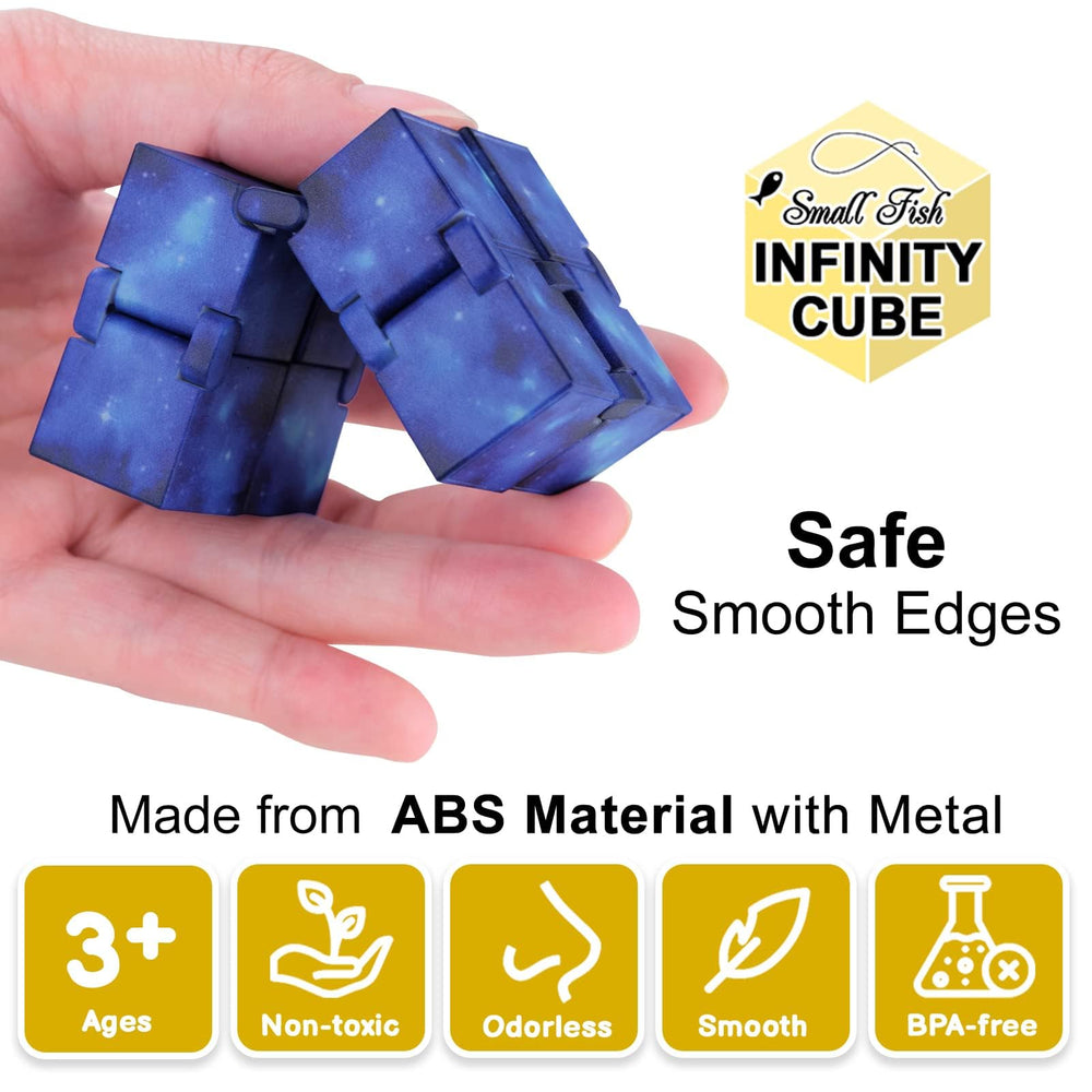 Small Fish Infinity Cube Toy metal stabilizers featured for secure grip