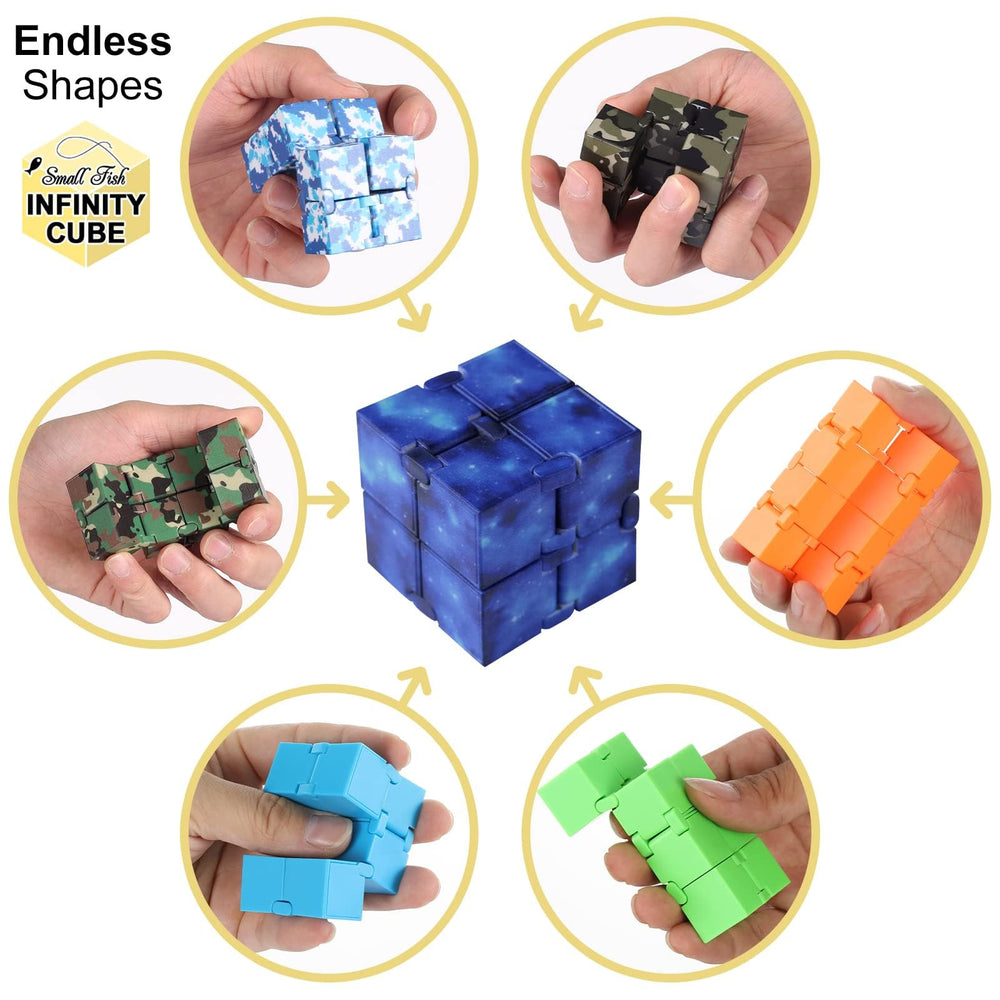 Small Fish Infinity Cube Toy portable-pack image highlights compact hand-held gadget