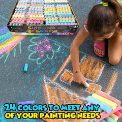 Small Fish sidewalk chalks used on a concrete surface for outdoor creativity.