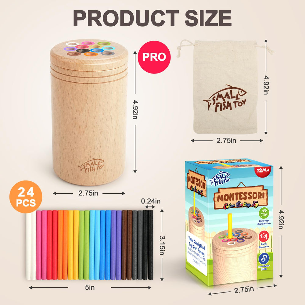 Small Fish beech wood tube with smooth edges for safe toddler play.