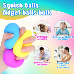 Small Fish squishy stress balls in plastic box show color variety for focus