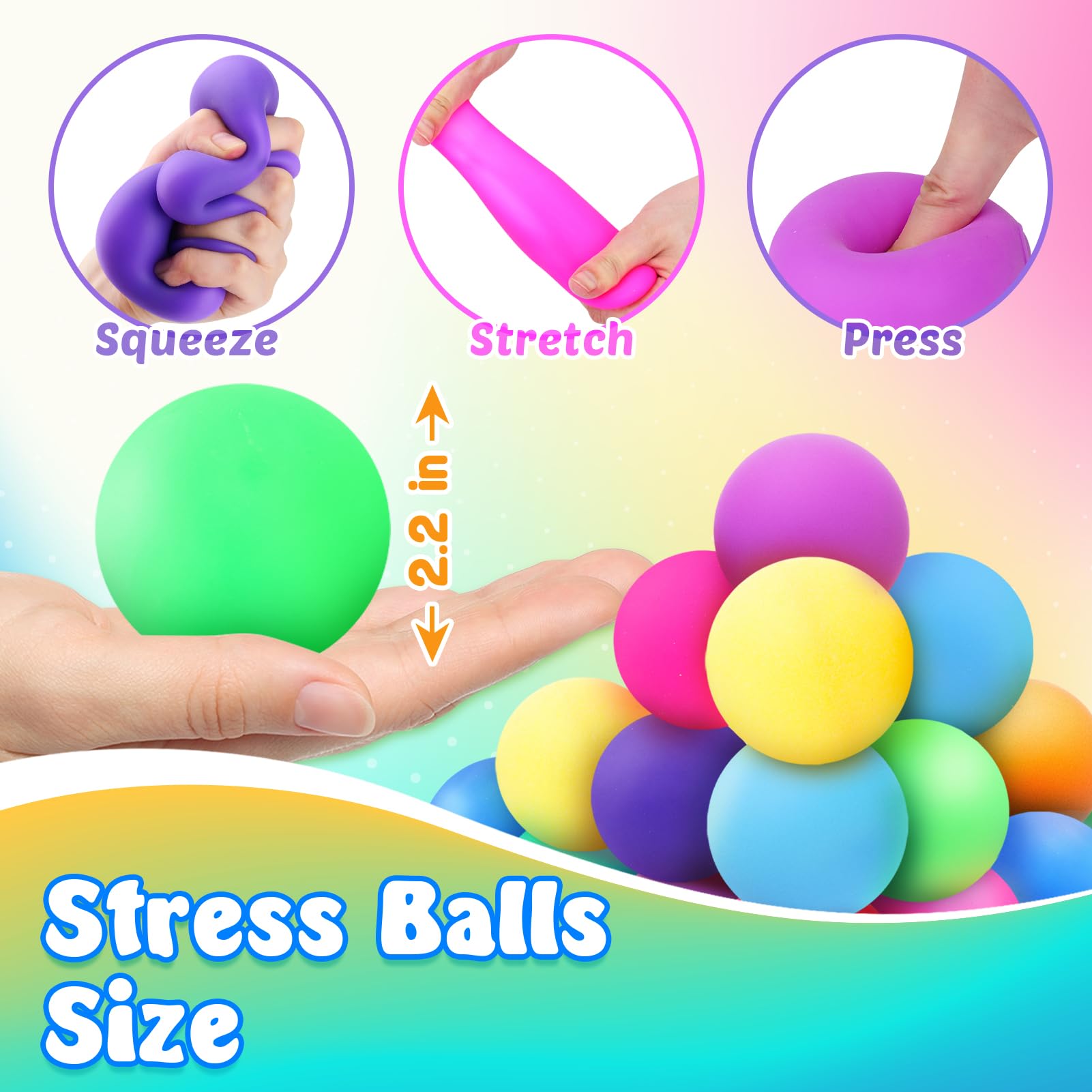 Small Fish squishy palm-size stress ball fits easily in hand for on-the-go use