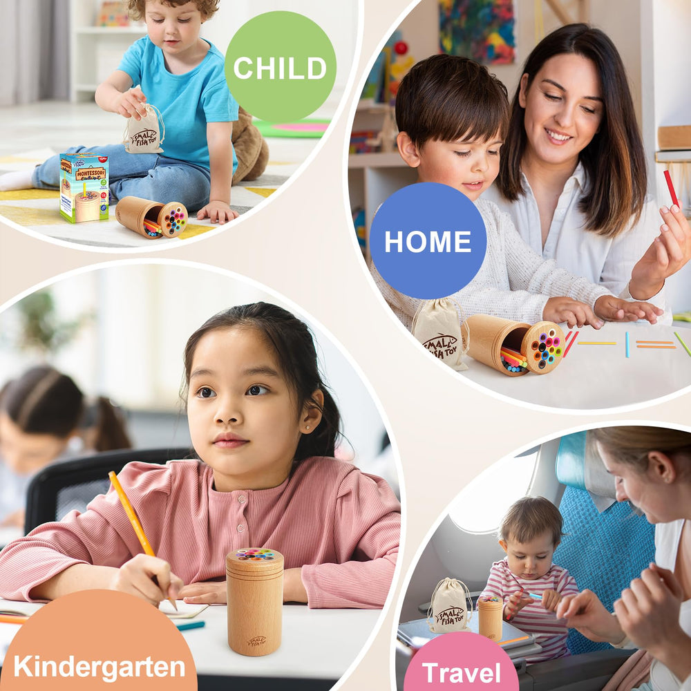 Small Fish toddler-friendly Montessori play supports hand-eye coordination.