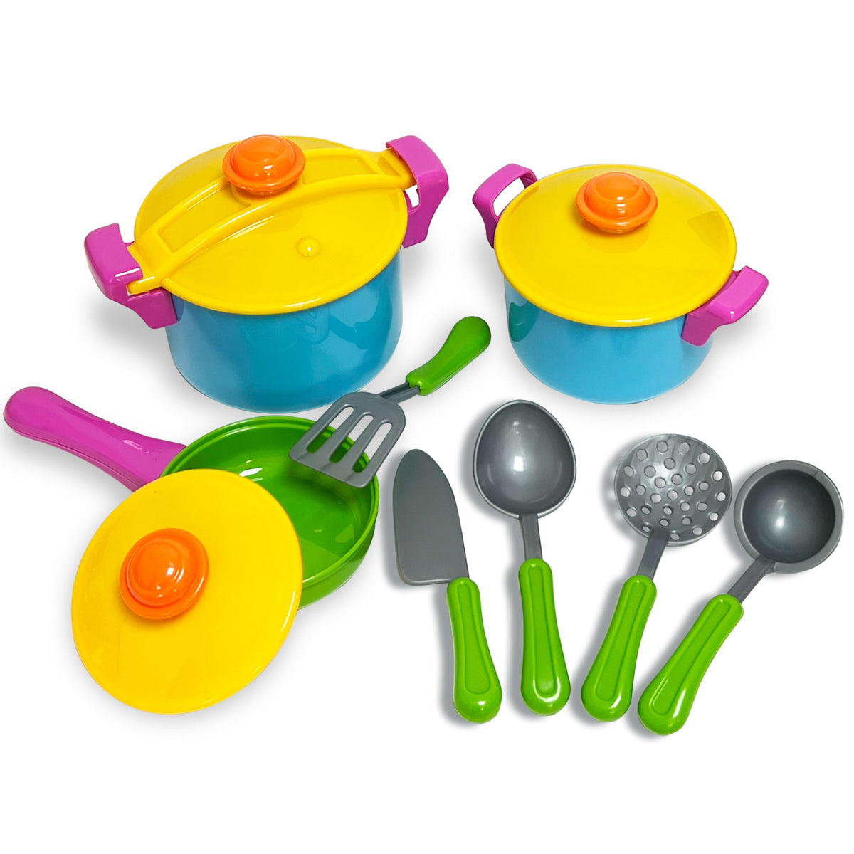 Small World Toys pots with lids for imaginative pretend cooking